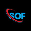 SOF logo. SOF letter. SOF letter logo design. Initials SOF logo linked with circle and uppercase monogram logo. SOF typography for Royalty Free Stock Photo