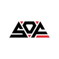 SOF triangle letter logo design with triangle shape. SOF triangle logo design monogram. SOF triangle vector logo template with red Royalty Free Stock Photo