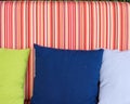 Sofa with beautiful colourful pillows Royalty Free Stock Photo