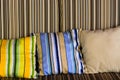 Sofa with beautiful colourful pillows Royalty Free Stock Photo