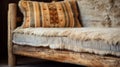 Rustic Vintage Wool Futon With Ethnographic Influences