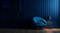 a sofa couch leaning against a blue grunge wall minimalist wallpaper