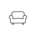 Sofa, couch line icon, outline vector sign