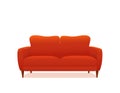 Sofa and couch red colorful cartoon illustration vector. Royalty Free Stock Photo