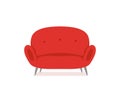 Sofa and couch red colorful cartoon illustration vector. Royalty Free Stock Photo