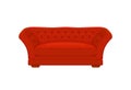 Sofa and couches red colorful cartoon illustration Royalty Free Stock Photo