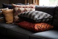 sofa cushions arranged in a pattern showing balance