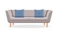 Sofa with cushions. Isolated comfortable couch