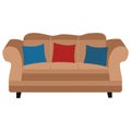 Sofa with cushions furniture concept design with pillows