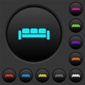 Sofa dark push buttons with color icons