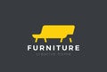 Sofa Furniture Logo design vector Negative space s