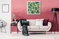 Sofa and geometric painting