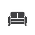 Sofa household furniture icon vector