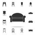 sofa icon. Detailed set of furniture icons. Premium quality graphic design. One of the collection icons for websites; web design; Royalty Free Stock Photo