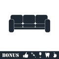 Sofa icon flat