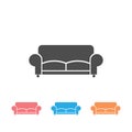Sofa Icon Set. Furniture or Interior Element Illustration in Glyph Style As A Simple Vector Sign Trendy Symbol for Royalty Free Stock Photo