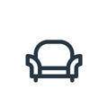 sofa icon vector from furniture concept. Thin line illustration of sofa editable stroke. sofa linear sign for use on web and Royalty Free Stock Photo