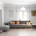 Modern sofa presented in a living room detail Royalty Free Stock Photo