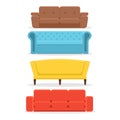 Sofa interior. A collection of colorful furniture for the design of the living room.
