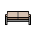 sofa minimalistic stylish color icon vector illustration