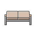 sofa minimalistic stylish color icon vector illustration