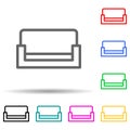 sofa multi color style icon. Simple thin line, outline  of web icons for ui and ux, website or mobile application Royalty Free Stock Photo