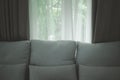 Sofa With Open Window Curtains Transparent Curtain In Room