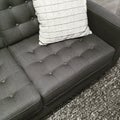 Sofa, rug and cushion in the shades of gray