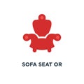 sofa seat or armchair icon. couch, interior furniture concept sy