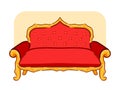 Fancy expensive sofa vector illustration drawing Royalty Free Stock Photo