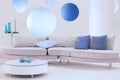 A sofa set in the white lounge Royalty Free Stock Photo