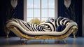 Luxurious Gold Zebra Sofa In Cristina Mcallister Style