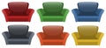Sofa in six different colors
