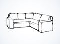 Sofa. Vector drawing Royalty Free Stock Photo