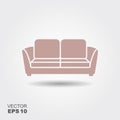 Sofa. Vector flat icon