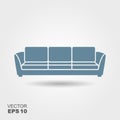 Sofa. Vector flat icon