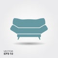 Sofa. Vector flat icon