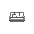 Sofa vector line icon, sign, illustration on background, editable strokes Royalty Free Stock Photo