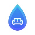 Sofa water logo gradient design template icon Royalty Free Stock Photo