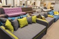 Sofas exhibited in the furniture store