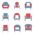 Sofas Icons Set Duotone