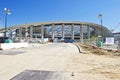 SoFi Stadium and entertainment complex under construction during the Coronavirus pandemic Royalty Free Stock Photo