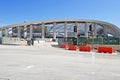 SoFi Stadium and entertainment complex under construction during the Coronavirus pandemic Royalty Free Stock Photo