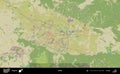 Sofia outlined, Bulgaria. Topographic Humanitarian Royalty Free Stock Photo