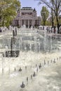 Fountain in front of National Theatre Ivan Vazov in Sofia, Bulgaria Royalty Free Stock Photo