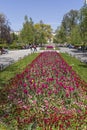 Garden in front of National Theatre Ivan Vazov in Sofia, Bulgaria Royalty Free Stock Photo