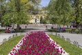 Garden in front of National Theatre Ivan Vazov in Sofia, Bulgaria Royalty Free Stock Photo