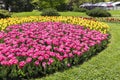 Garden in front of National Theatre Ivan Vazov in Sofia, Bulgaria Royalty Free Stock Photo