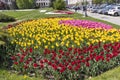 Garden in front of National Theatre Ivan Vazov in Sofia, Bulgaria Royalty Free Stock Photo