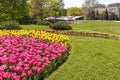 Garden in front of National Theatre Ivan Vazov in Sofia, Bulgaria Royalty Free Stock Photo